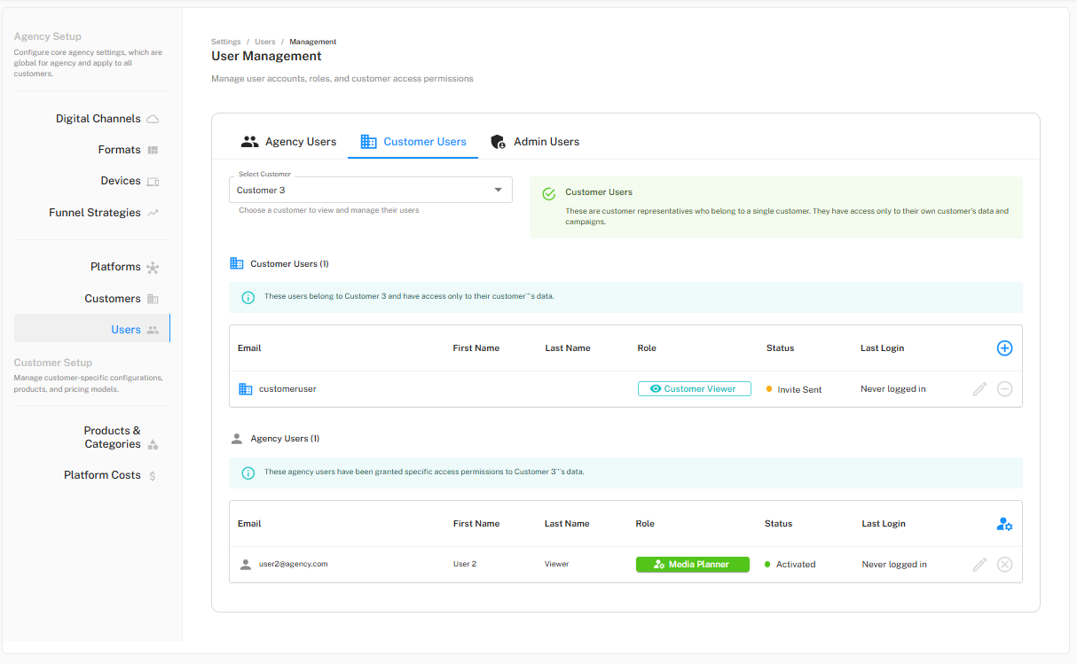 Customisable Settings - User permissions